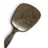 Image 3 : Vintage handheld vanity mirror with heavy brass embossed floral handle