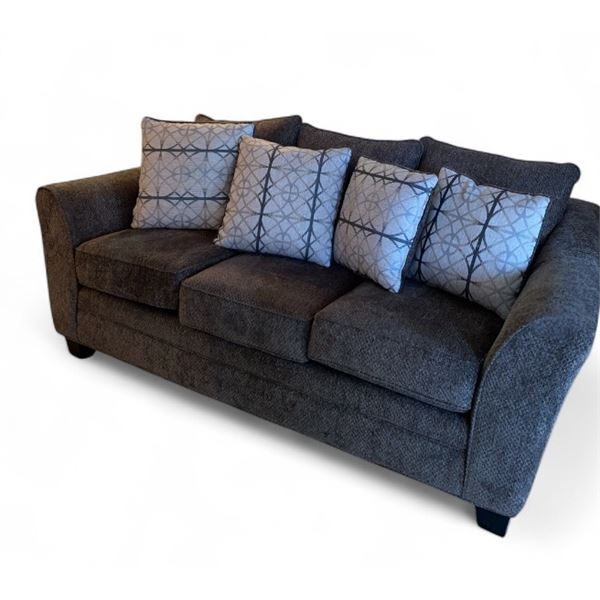 3 seater sofa (barely used) with cushions - approx. 7ft length x 38in depth x 32in height