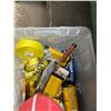 Image 2 : Large Bin w/Tie Down Straps, Dewalt Opoxy, Gas Cans, Supplies