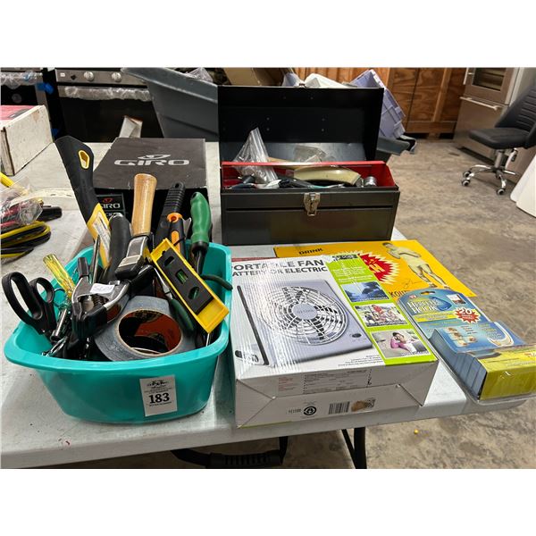 Bicycle Helmet, Hooks, Fan, Hand Tools, Toolbox