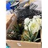 Image 2 : Silk Flowers, Metal Rack, In/Out Baskets