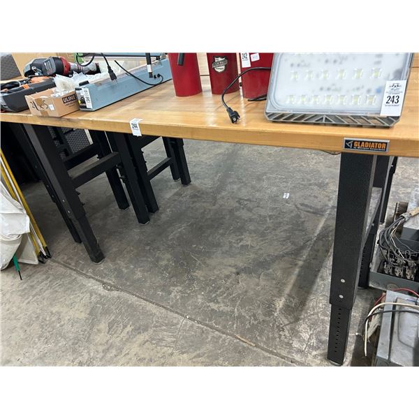 Gladiator Oak Top 6' Adjustable Height Work Bench