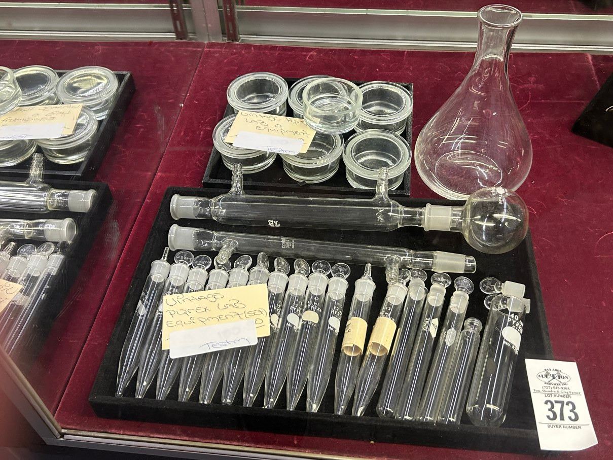Pyrex Box Lab Vintage Pyrex Lab Test Tubes and Accessories - Bay Area Auction Services