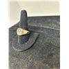 Image 3 : 14K YG Ring w/2 Round Cut Diamonds, Sapphire is Grey In Color -Bezel Set 13g - Replacement