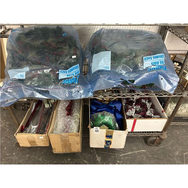 Holiday Wreaths, Decorative Bows/Hooks - 2 Shelves