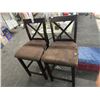 Image 1 : Brown Padded Mocha Bar Stools - Pair