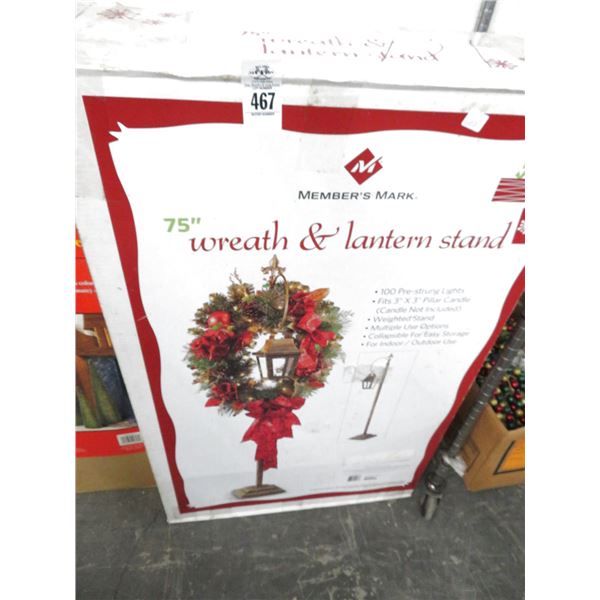 75"  Lighted Wreath/Planter Stand