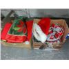 Image 1 : Santa Hat, Tree Skirt, Décor - 2 Boxes