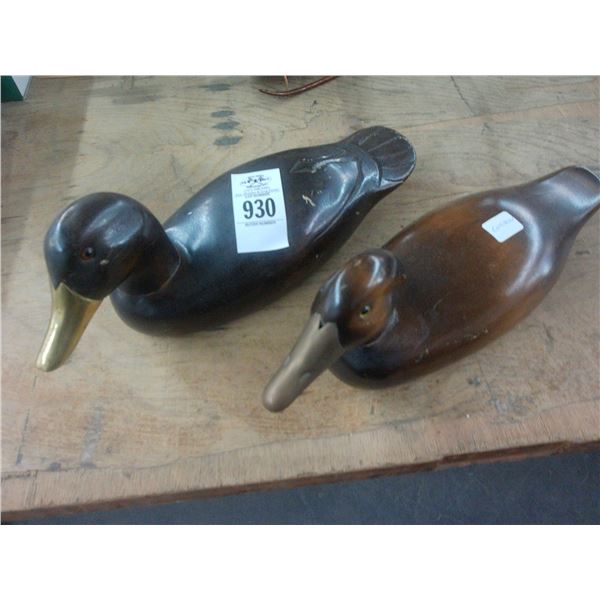 Solid Wood Decoy Ducks - 2