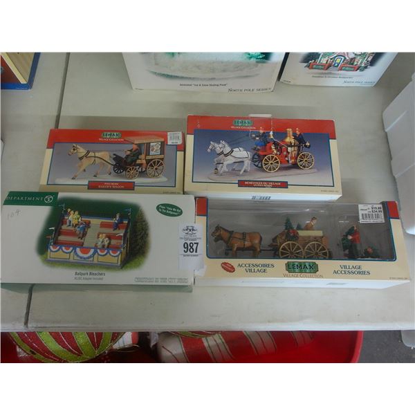 4-Lemax/Dept. 56 Holiday Figurine Set - 4 X $