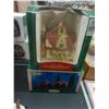 Image 1 : 2-Christmas Vermont House, Log Cutter Table Accent - 2 X $