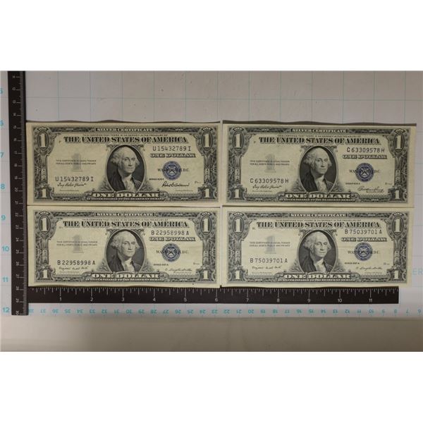 1935-E, 35-F & 2-1957-A US $1 SILVER CERTS. CRISP