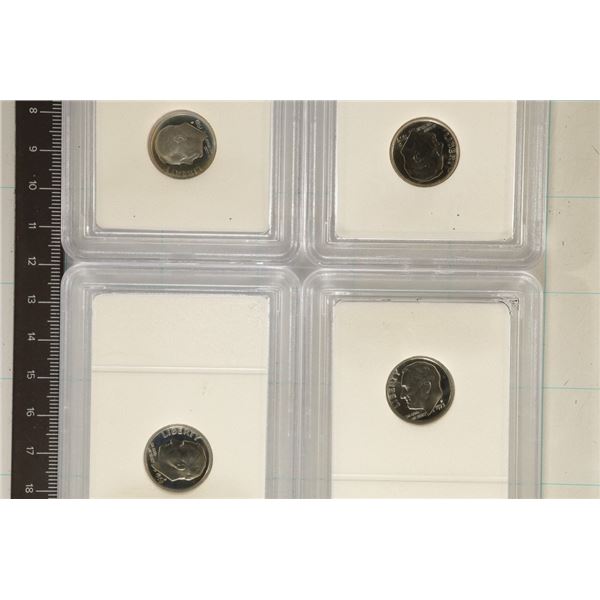 4-ROOSEVELT DIMES: 1969-S, 1973-S, 1981-S &