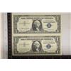Image 1 : 2-1957-A US $1 SILVER CERT STAR NOTES. CRISP UNC