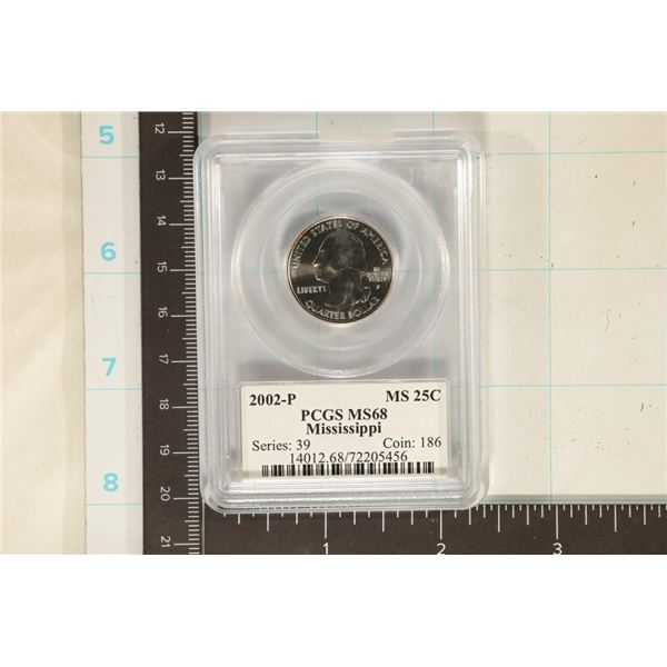 2002-P MISSISSIPPI QUARTER PCGS MS68