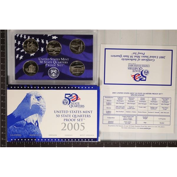 2005 US 50 STATE QUARTER PROOF SET WITH BOX