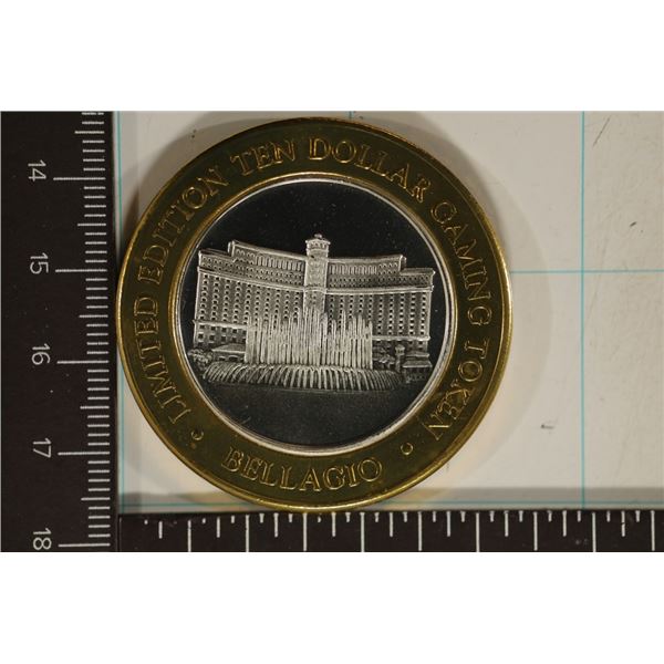 CASINO $10 SILVER TOKEN (UNC) THE BELLAGIO