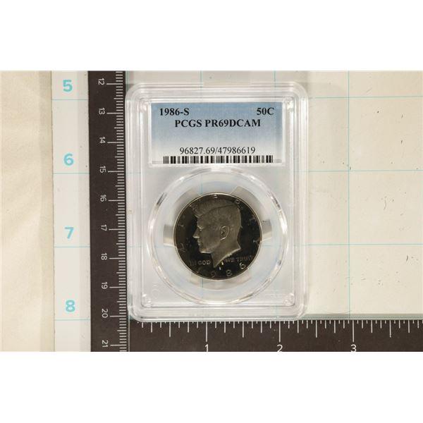 1986-S KENNEDY HALF DOLLAR PCGS PR69 DCAM
