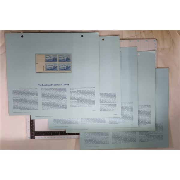 5 BLOCKS OF 4 UNCANCELLED US POSTAGE STAMP IN INFO