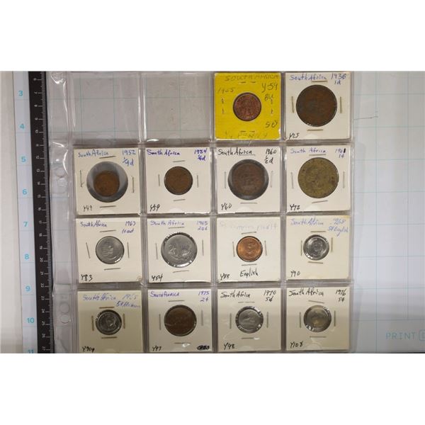 14 ASSORTED SOUTH AFRICA COINS: 1936-1976