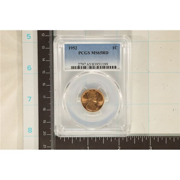 1952 LINCOLN WHEAT CENT PCGS MS65RD