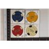 Image 2 : 4 CLAY VINTAGE POKER CHIPS: 25 CENT, 50 CENTS, $1,