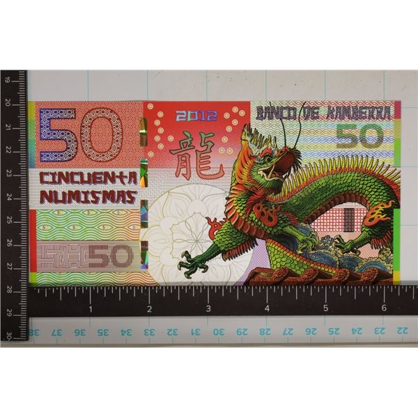 2012 KAMBERRA 50 NUMISMAS POLYMER COLORIZED