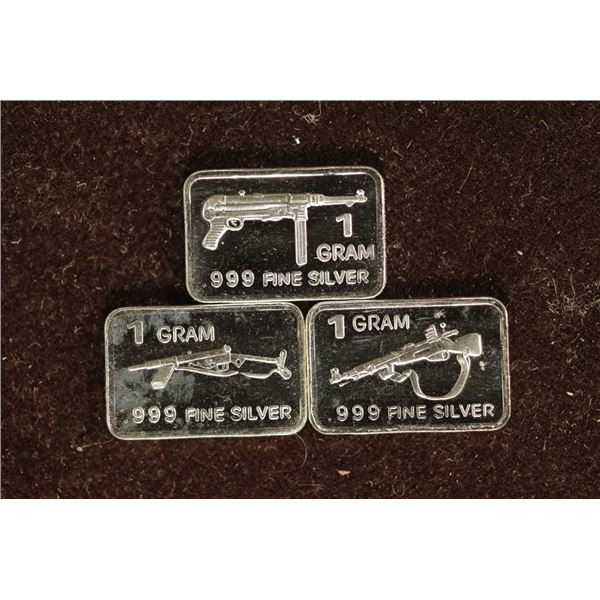 3-1 GRAM .999 FINE SILVER PF RIFLE THEMED INGOT