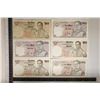 Image 1 : 6-1981 THAILAND 10 BAHT BILLS. 5 ARE CRISP AU/UNC