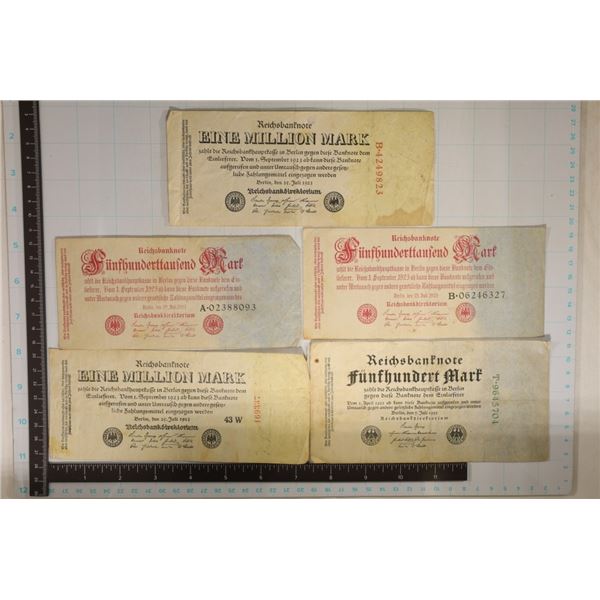5-1922 & 1923 GERMAN HYPERINFLATION BILLS: 2-1923-