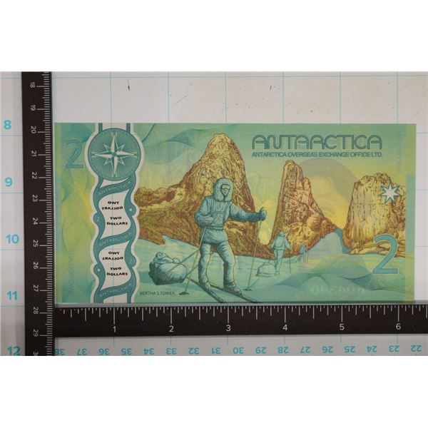 2020 ANTARCTICA $2 CRISP UNC POLYMER COLORIZED
