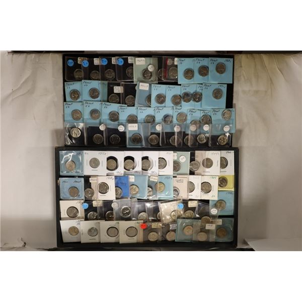 79 JEFFERSON NICKELS (1946-1977) MOST ARE PROOFS W