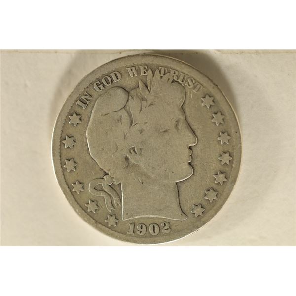 1902-S SILVER BARBER HALF DOLLAR