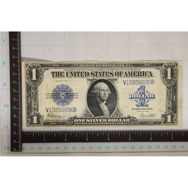 1923 US $1 LARGE SIZE (HORSE BLANKET) SILVER CERT
