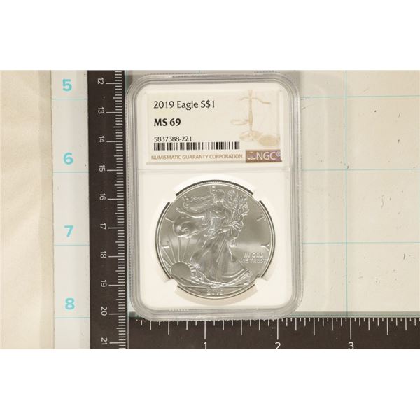 2019 AMERICAN SILVER EAGLE NGC MS69 1 OZ. SILVER
