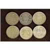 Image 1 : 6 MEXICO SILVER 10 CENTAVO COINS. .2304 OZ. ASW