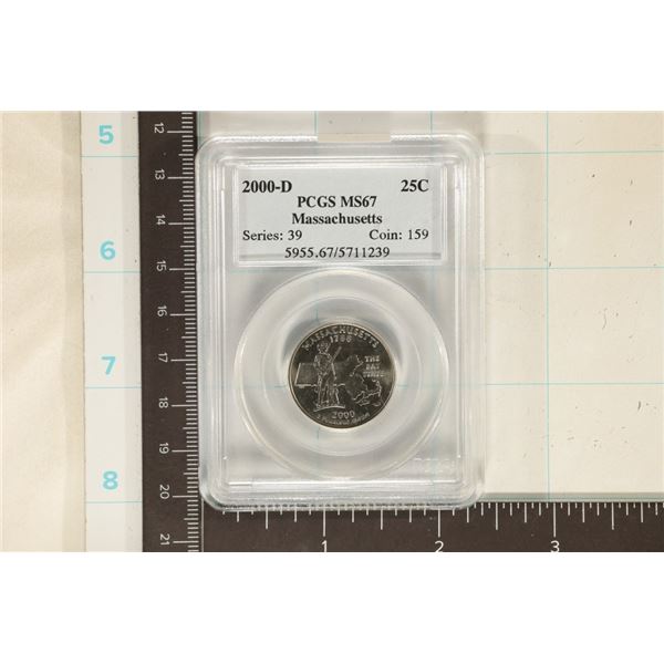 2000-D MASSACHUSETTS QUARTER PCGS MS67