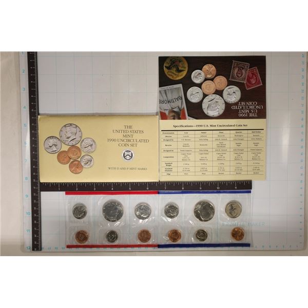 1990 US MINT SET (UNC) P/D (WITH ENVELOPE) AND