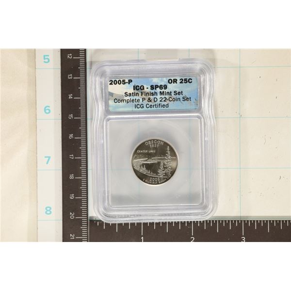 2005-P OREGON QUARTER ICG SP69 FROM THE