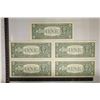 Image 2 : 5-1995 US $1 FRN CRISP UNC GREEN SEALS WITH CONSEC