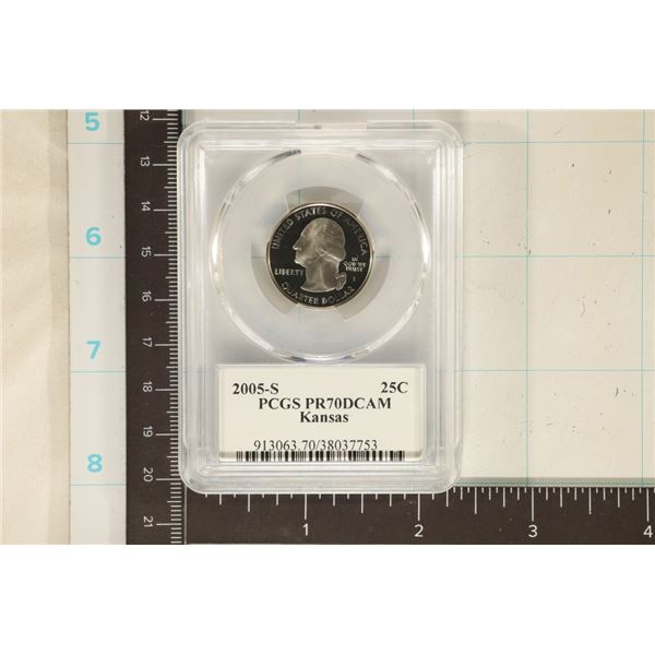 2005-S KANSAS QUARTER PCGS PR70 DCAM