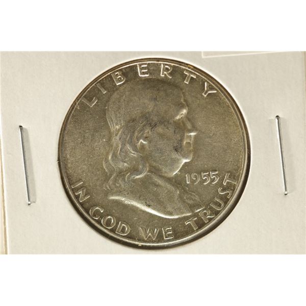 1955 SILVER FRANKLIN HALF DOLLAR. UNC