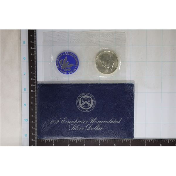 1972-S IKE UNC SILVER DOLLAR (BLUE PACK)