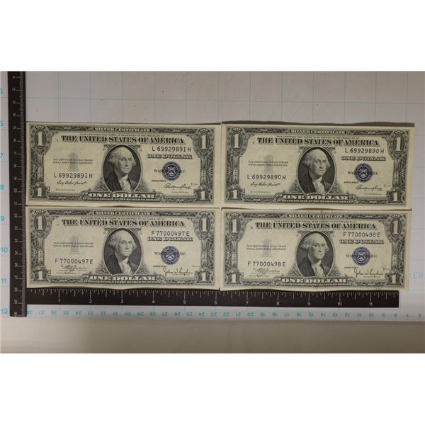 2-1935-C & 2-1935-E US $1 CRISP UNC SIVER CERT