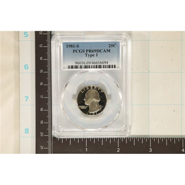1981-S TYPE I WASHINGTON QUARTER PCGS PR69