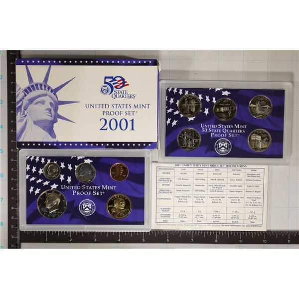 2001 US PROOF SET (WITH BOX) & CERTIFICATE
