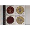 Image 1 : 4 VINTAGE CLAY CASINO CHIPS: 2-FLEUR-DE-LYS. U.S.,