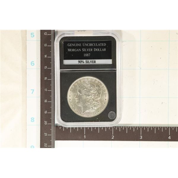 SLABBED 1887 MORGAN SILVER DOLLAR UNC