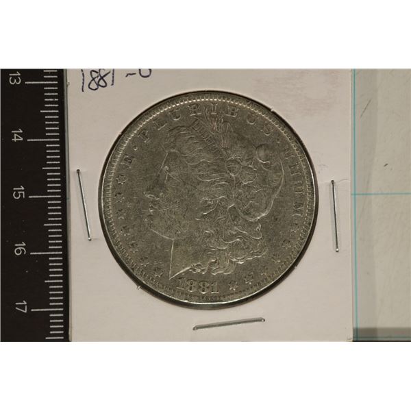 1881-O MORGAN SILVER DOLLAR WHIZZED