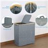 Image 1 : NEW EFLUKY LAUNDRY HAMPER W LID DOUBLE HAMPER